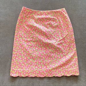 Lilly Pulitzer Vintage Green Pink Pineapples Skirt